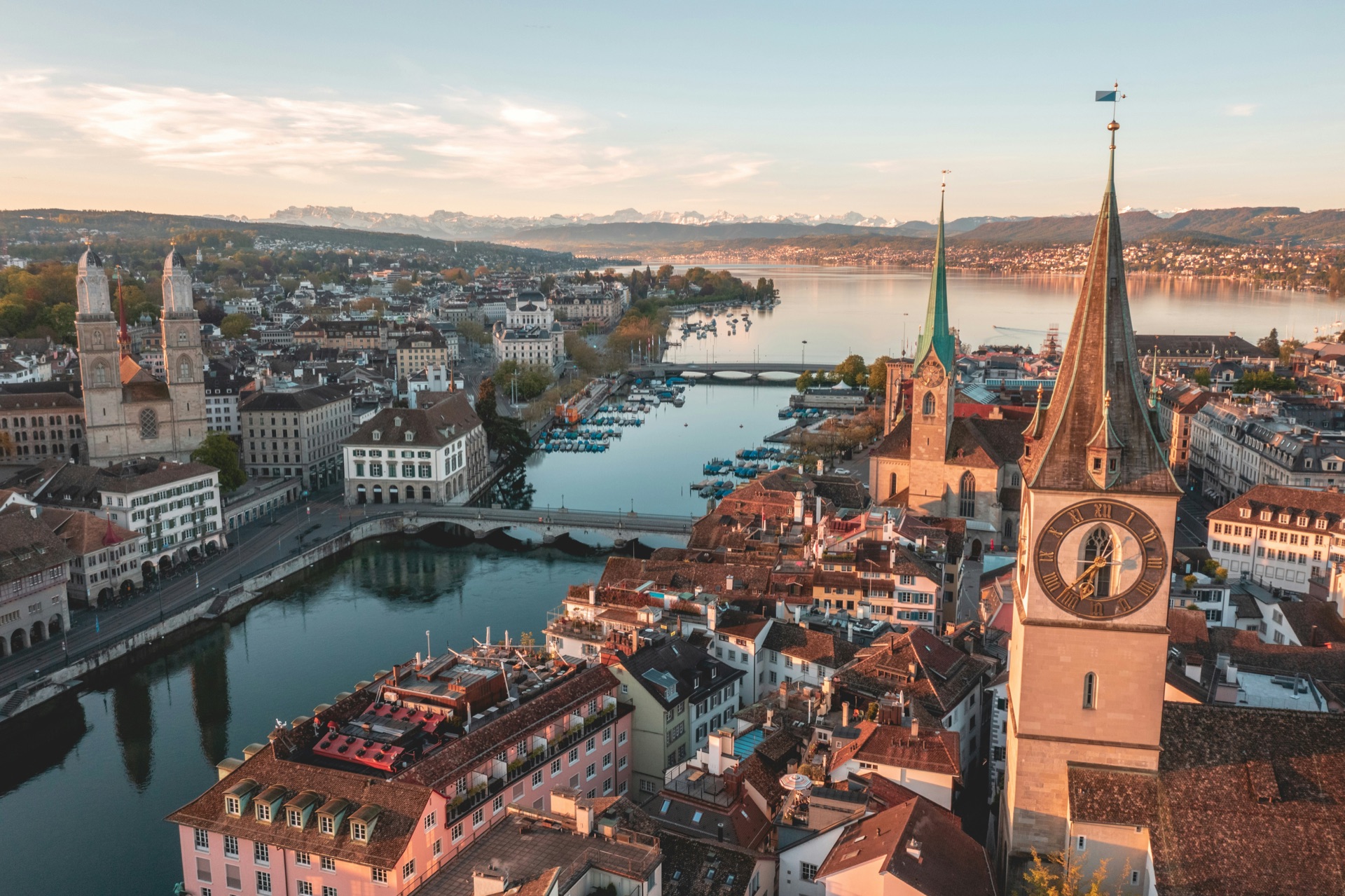 Aerial view of Zurich, Switzerland
